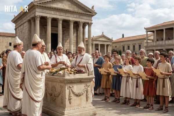 Roman religious ceremony during the Secular Games of 17 B.C.