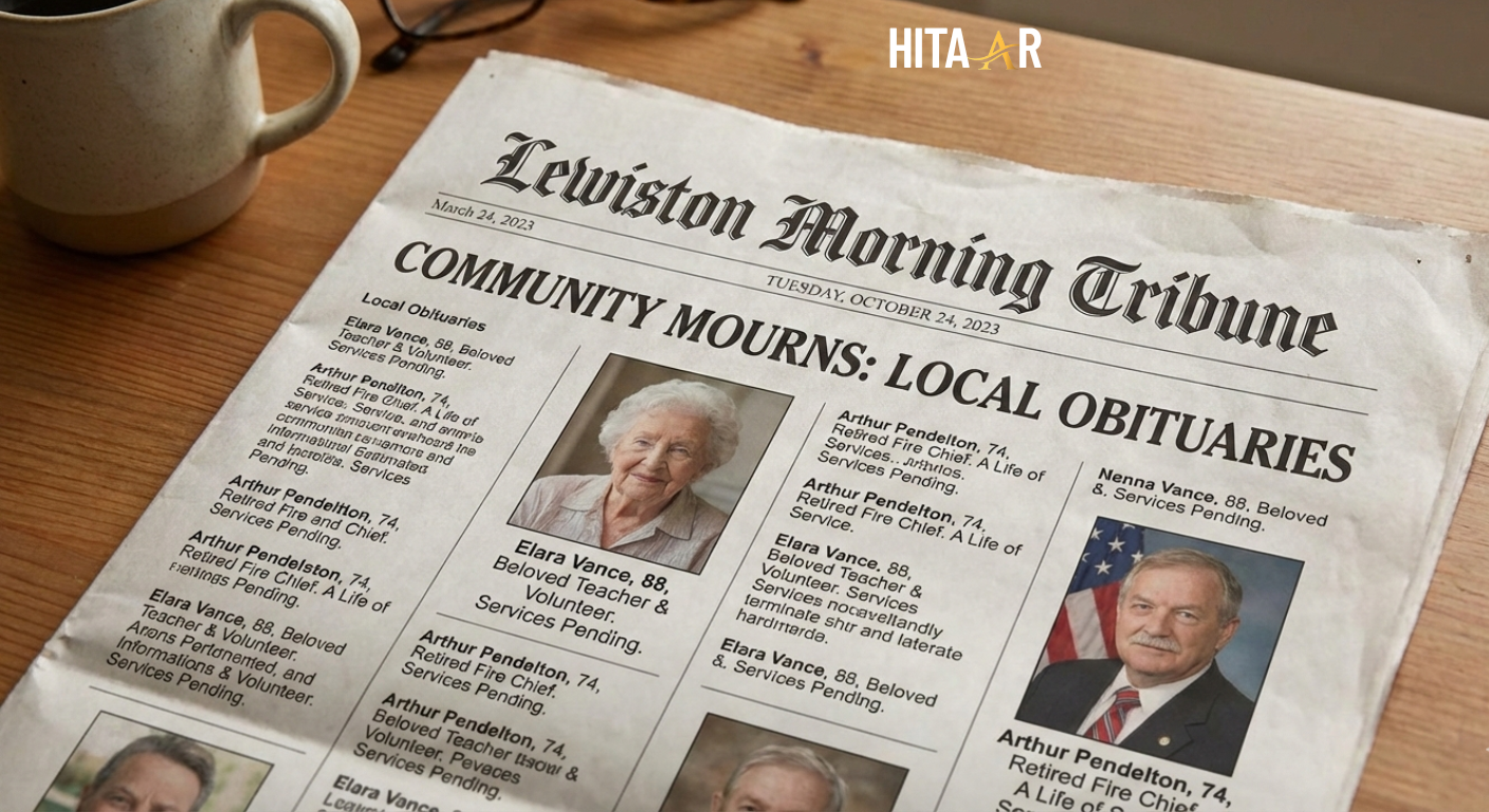 Lewiston Morning Tribune newspaper with obituary listings honoring local community members