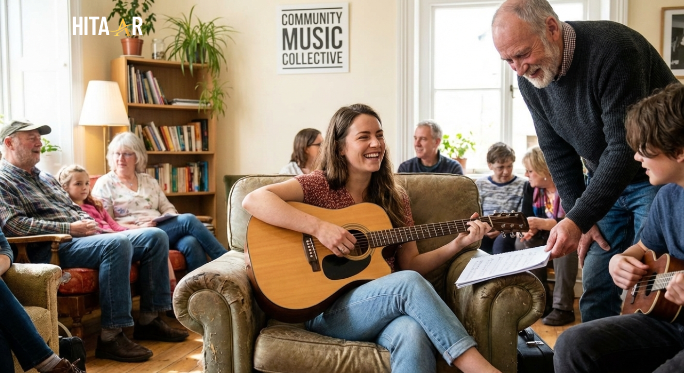 Learner practicing music with confidence and comfort in a supportive setting